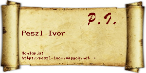 Peszl Ivor névjegykártya